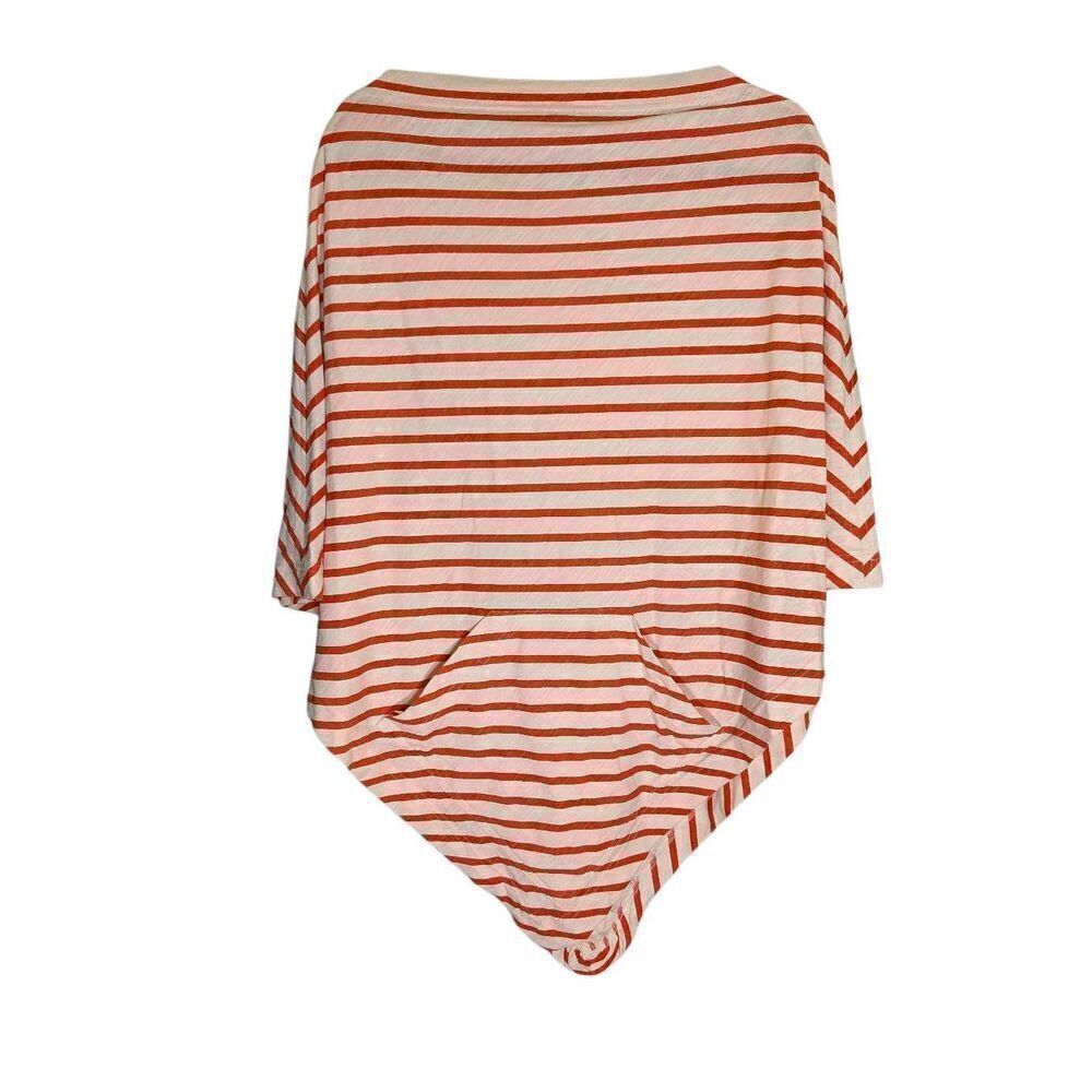 Rock Flower Paper  Shawl Tunic Cover Up Red White Stripe